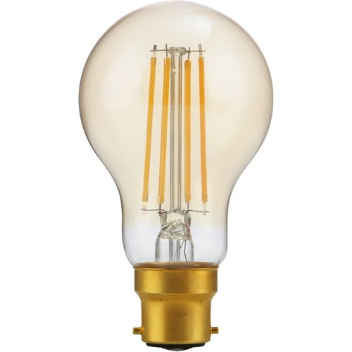 BA22d 4,7W dimmbare LED-Lampe - A60, Filament, 2200K, Goldglas, 470lm