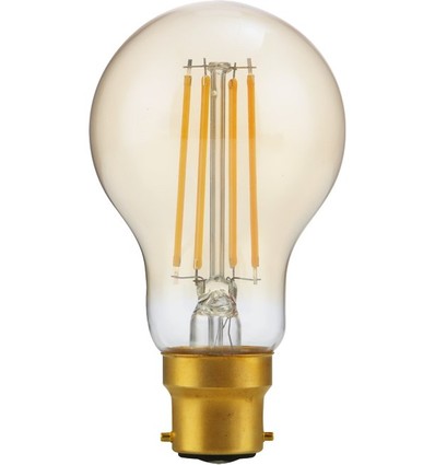 BA22d 4,7W dimmbare LED-Lampe - A60, Filament, 2200K, Goldglas, 470lm