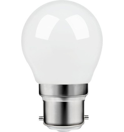B22d 4,7W dimmbare LED-Tropfenlampe - G45, Opalglas, 2700K, Filament