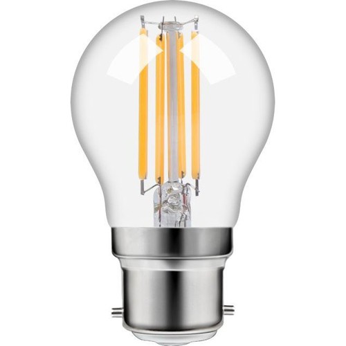 B22d 4,7W dimmbare LED-Tropfenlampe - G45, Filament, 470lm, 2500K, Klarglas