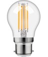 B22d 4,7W dimmbare LED-Tropfenlampe - G45, Filament, 470lm, 2500K, Klarglas