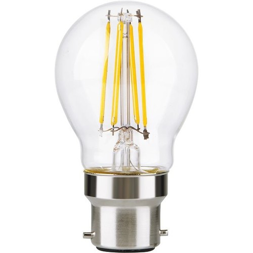 B22d 4,7W dimmbare LED-Tropfenlampe - G45, Filament, Klarglas, 2700K
