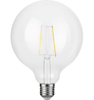 E27 2,5W dimmbare LED-Filament-Lampe - G125 Globe, 250lm, 2500K, Klarglas