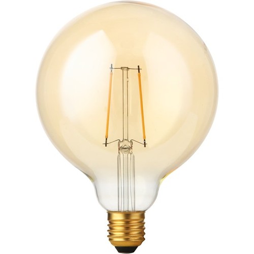 E27 2,9W dimmbare LED-Filament-Lampe - G125, 250lm, 2200K, Gold-Finish