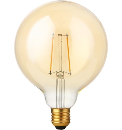 E27 2,9W dimmbare LED-Filament-Lampe - G125, 250lm, 2200K, Gold-Finish