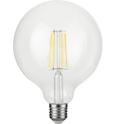 E27 4,7W dimmbare LED-Filament-Lampe - G125, 470lm, 2500K, Klarglas