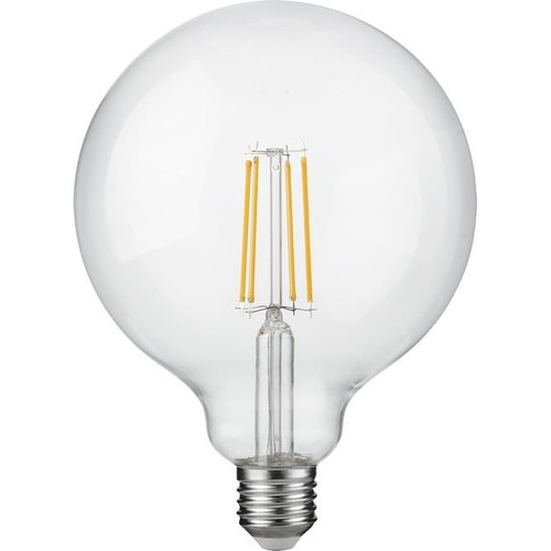 E27 7W dimmbare LED-Filament-Lampe - G125, 806lm, 2500K, Klarglas