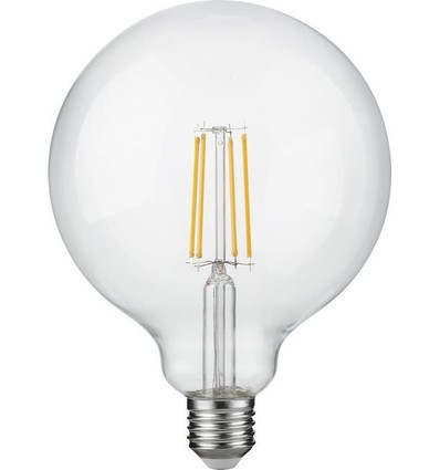 E27 7W dimmbare LED-Filament-Lampe - G125, 806lm, 2500K, Klarglas
