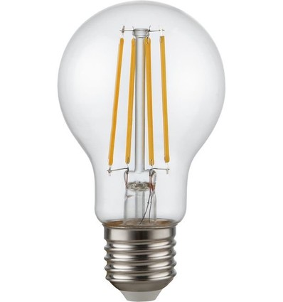 E27 6,5W dimmbare LED-Filamentlampe - A60, 810lm, Klarglas, 2700K