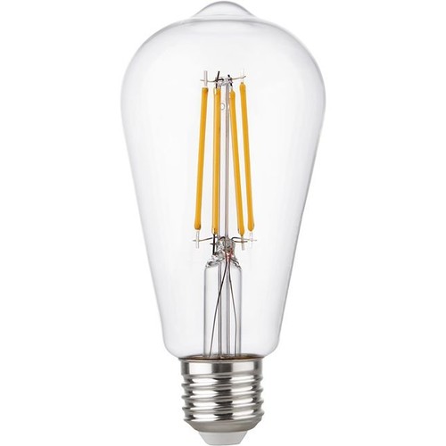 E27 4,7W dimmbare LED Rustika Lampe - ST64, Filament, 2500K, Klarglas
