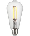 E27 4,7W dimmbare LED Rustika Lampe - ST64, Filament, 2500K, Klarglas