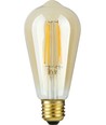 E27 4,7W dimmbare LED Rustika Lampe - ST64, Filament, Goldglas, 2200K, 470lm