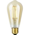 E27 4,7W dimmbare LED Rustika Lampe - ST64, Filament, Goldglas, 2200K, 470lm
