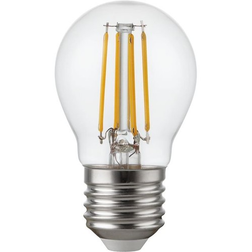 E27 4,7W dimmbare LED-Tropfenlampe - G45, Filament, Klarglas, 2500K