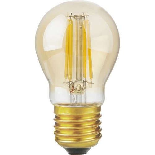 E27 4,7W dimmbare LED-Tropfenlampe - G45, Filament, Goldglas, 2200K, 470lm