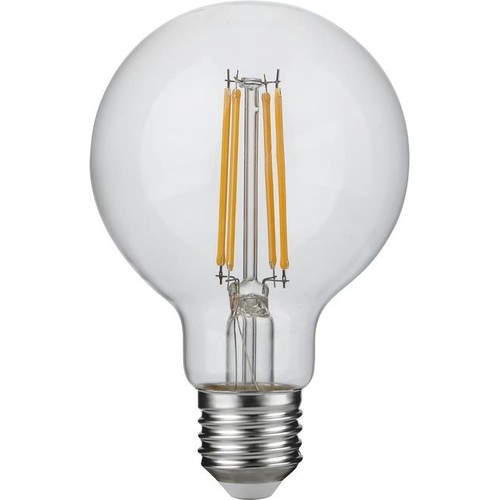 E27 4,7W dimmbare LED Globe-Lampe - G80, Filament, 2500K, 470lm, Klarglas