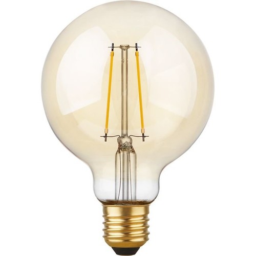 E27 2,9W dimmbare LED Globe-Lampe - G95, Filament, 2200K, Goldglas
