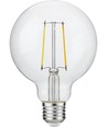E27 2,5W dimmbare LED Globe-Lampe - G95, Filament, 250lm, 2500K, Klarglas