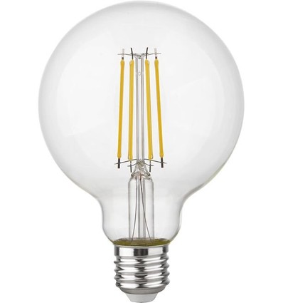 E27 4,7W dimmbare LED Globe-Lampe - G95, Filament, 2500K, 470lm, Klarglas