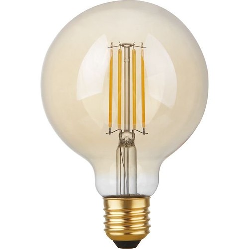 E27 4,7W dimmbare LED Globe-Lampe - G95, Filament, 2200K, Goldglas
