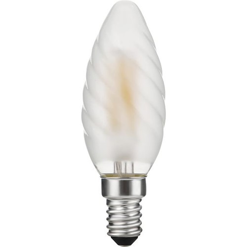 E14 4W LED-Kerzenlampe dimmbar - Twisted, 320lm, 2500K, Mattglas, gedrehtes Filament