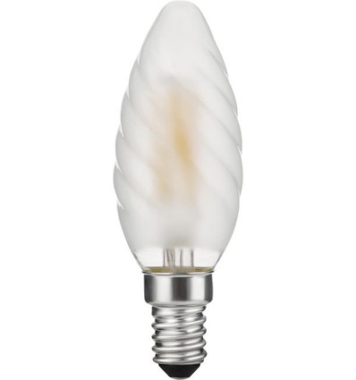 E14 4W LED-Kerzenlampe dimmbar - Twisted, 320lm, 2500K, Mattglas, gedrehtes Filament