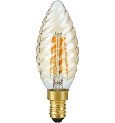 E14 4W dimmbare LED-Windstoßkerze - C35, 2200K, Goldglas, 250lm