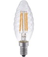 E14 4W dimmbare LED-Windstoßkerze - Twisted Candle, 350lm, 2200K, Klarglas