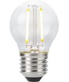E27 2W dimmbare LED-Tropfenlampe - G45, Filament, 2500K, Klarglas