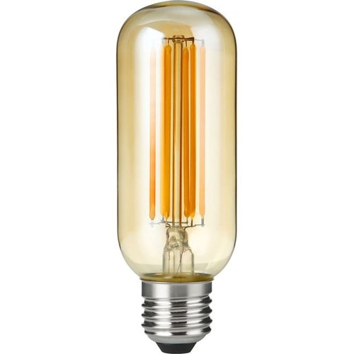 E27 6,5W dimmbare LED-Röhrenlampe - 13cm, Filament, 2200K, Goldglas