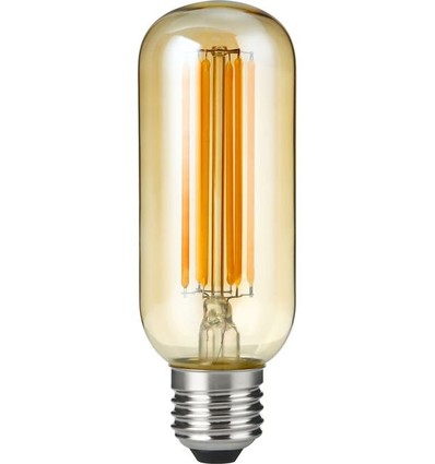 E27 6,5W dimmbare LED-Röhrenlampe - 13cm, Filament, 2200K, Goldglas