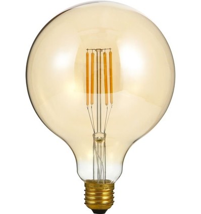 E27 7W dimmbare LED Globe-Lampe - G125, Filament, 2200K, Goldglas, 570lm