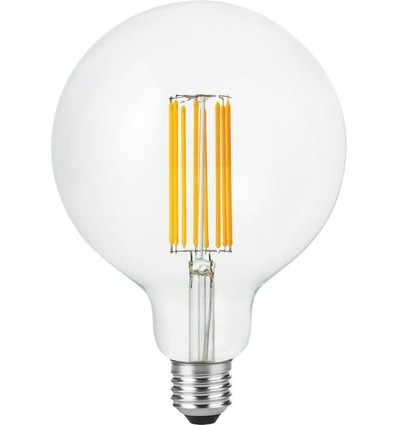 E27 7W dimmbare LED Globe-Lampe - G125, Filament, 2200K, 600lm, Klarglas