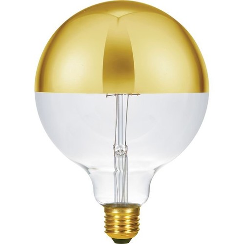 E27 6,5W dimmbare LED Kerzenlampe - G125, kopfverspiegelt gold, 2500K