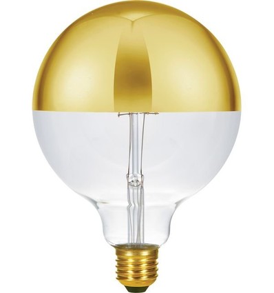 E27 6,5W dimmbare LED Kerzenlampe - G125, kopfverspiegelt gold, 2500K