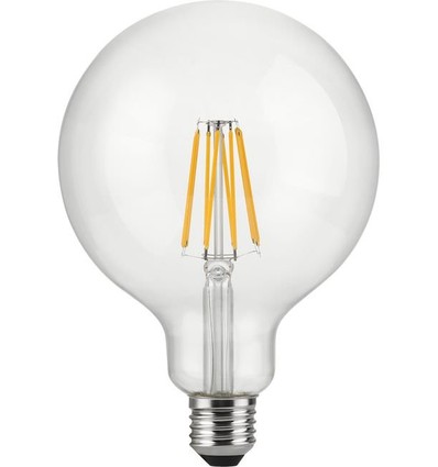 E27 12W dimmbare LED Globe-Lampe - G125, Filament, 1250lm, 2500K, Klarglas