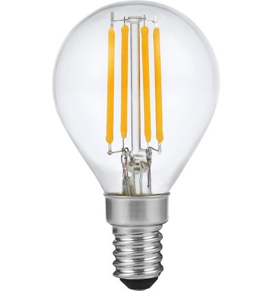 E14 4W dimmbare LED-Tropfenlampe - G45, Filament, 2200K, Klarglas