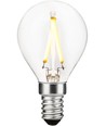 E14 2W dimmbare LED-Tropfenlampe - G45, Filament, 2500K, Klarglas