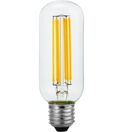 E27 6,5W dimmbare LED-Filament-Röhrenlampe - 13cm, 2500K, Klarglas, 600lm
