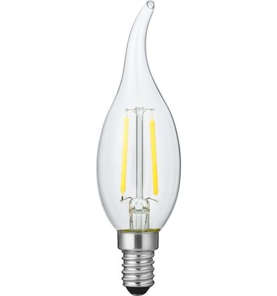 E14 1,5W dimmbare LED-Kerzenlampe mit Spitze - C35, 140lm, 2200K, Klarglas, Filament