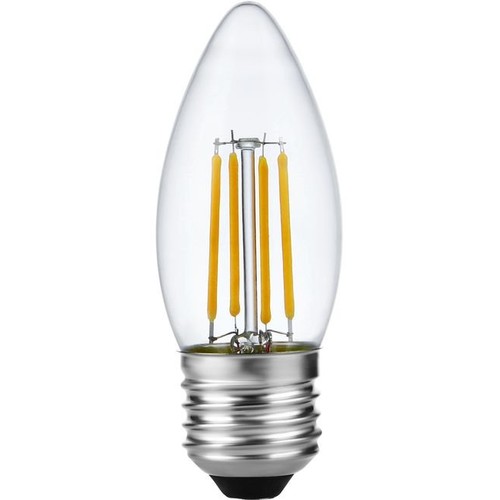 E27 4W dimmbare LED-Kerzenlampe - C35, Filament, 2500K, Klarglas