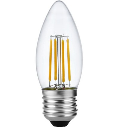 E27 4W dimmbare LED-Kerzenlampe - C35, Filament, 2500K, Klarglas