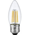 E27 4W dimmbare LED-Kerzenlampe - C35, Filament, 2500K, Klarglas
