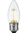 E27 4W dimmbare LED-Kerzenlampe - C35, Filament, 2500K, Klarglas