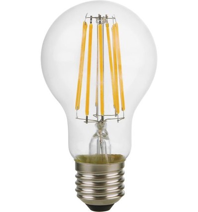 E27 8W dimmbare LED-Lampe - A60, Filament, 806lm, Klarglas, 2500K