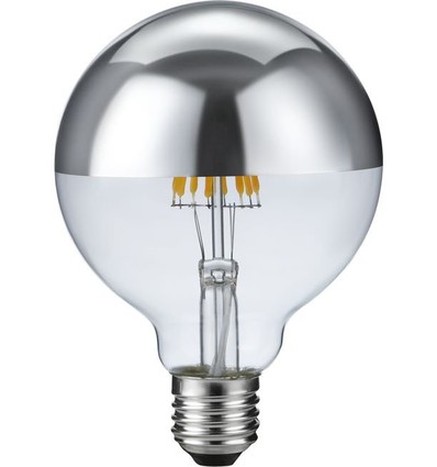 E27 6,5W dimmbare LED Kerzenlampe - G95, kopfverspiegelt, 2500K