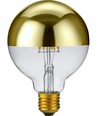 E27 6,5W dimmbare LED Kerzenlampe - G95, kopfverspiegelt gold, 2500K