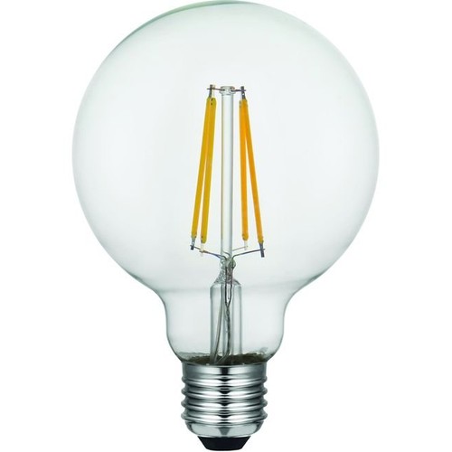 E27 8W dimmbare LED Globe-Lampe - G95, Filament, 2500K, Klarglas, 740lm