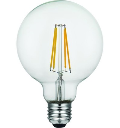 E27 8W dimmbare LED Globe-Lampe - G95, Filament, 2500K, Klarglas, 740lm