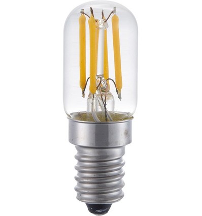 E14 3W dimmbare LED-Röhrenlampe - 5,5cm, Filament, 2500K, Klarglas